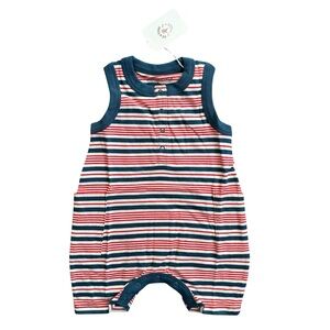 Fin & Vince Americana Stripe Short Jumpsuit